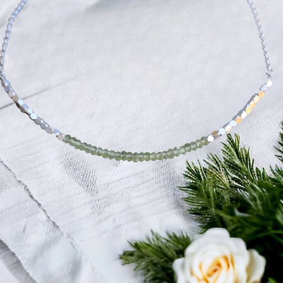 Handmade Natural Peridot Necklace Handmade Sterling Silver, August Birthstone - Picture 4 of 4